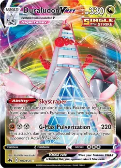 Duraludon VMAX CRZ 104/159 Pokemon SWSH: Crown Zenith Ultra Rare Holofoil EN NM - Image 1