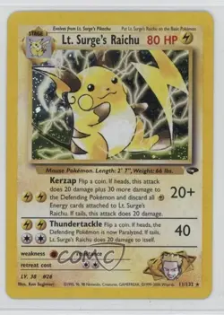 Lt Surge's Raichu Holo Pokemon Gym Challenge #11 2000 - Image 1