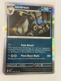 Pokemon Umbreon 059/131 Sv: Prismatic Evolutions Rare Holo 110 HP Card - Image 1