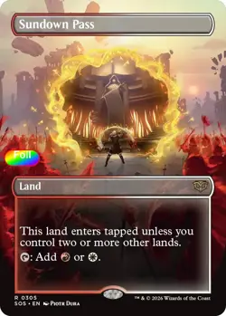 Foil Sundown Pass (Borderless) - 305 - NM - Secrets of Strixhaven - Image 1
