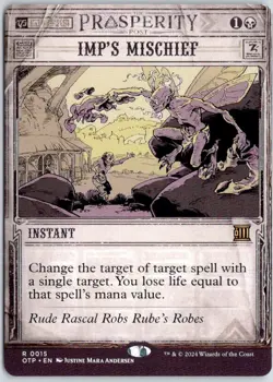 Imp's Mischief Rare Outlaws of Thunder Junction: Breaking News 15 NM MTG TCG - Image 1