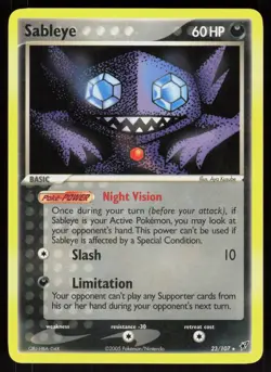 Pokemon Sableye 23/107 Deoxys Rare Near Mint - Image 1