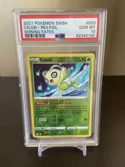 2021 Pokemon Sword & Shield Shining Fates #003 Celebi Reverse Holo PSA 10 - Image 1