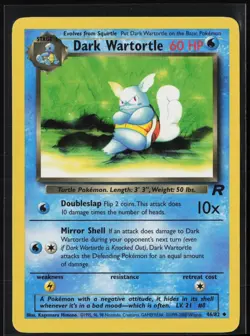 Dark Wartortle 46/82 Uncommon Team Rocket Pokemon Unlimited Moderately Played - Image 1