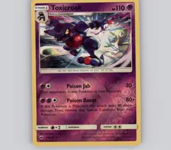 Toxicroak 55/147 Reverse Holo R Burning Shadows NM Pokemon - Image 1