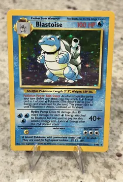 Blastoise Base Set Holo 2/102: Pokemon TCG- Lightly Played (LP) Vintage WOTC - Image 1
