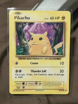 Pikachu custom Vintage Card XY Evolutions 35/108 Regular Pokemon Art Print Card - Image 1
