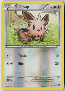 Lillipup 108/146 Common XY Pokemon Reverse Holo Lightly Played - Image 1