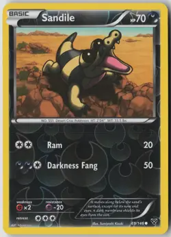 Sandile 69/146 Common XY Pokemon Reverse Holo Lightly Played - Image 1