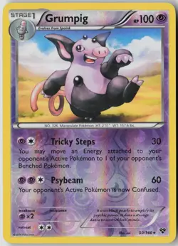 Grumpig 50/146 Rare XY Pokemon Reverse Holo Lightly Played - Image 1
