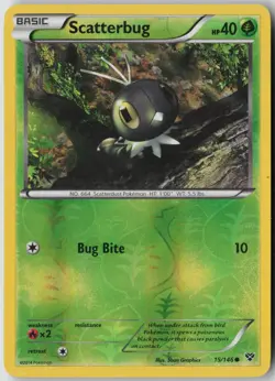 Scatterbug 15/146 Common XY Pokemon Reverse Holo Lightly Played - Image 1