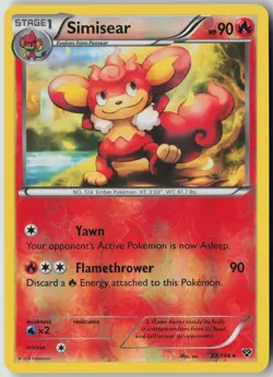 Simisear 23/146 Rare XY Pokemon Reverse Holo Lightly Played - Image 1