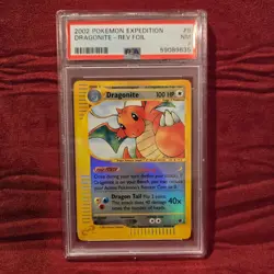 2002 Pokemon Expedition Dragonite Reverse Foil #9 PSA 7 NM TCG Card - Image 1