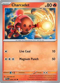 Charcadet - 039/193 PAL 039/193 Pokemon SV02: Paldea Evolved Common Normal EN NM - Image 1