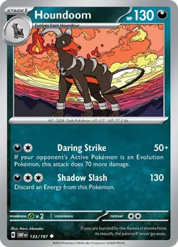Houndoom OBF 133/197 Pokemon SV03: Obsidian Flames Uncommon Reverse Holofoil ... - Image 1