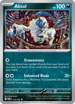 Absol PAR 113/182 Pokemon SV04: Paradox Rift Uncommon Normal EN NM - Image 1