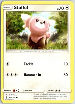 Stufful Common SM - Guardians Rising 112/145 NM Pokemon TCG - Image 1