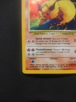 Pokemon TCG Flareon Holo Rare 3/64 Jungle (NO SYMBOL ERROR) - Image 4