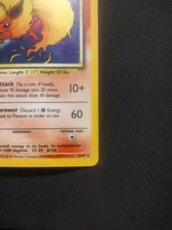 Pokemon TCG Flareon Holo Rare 3/64 Jungle (NO SYMBOL ERROR) - Image 5