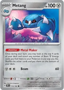 Metang TEF 114/162 Pokemon SV05: Temporal Forces Common EN NM - Image 1