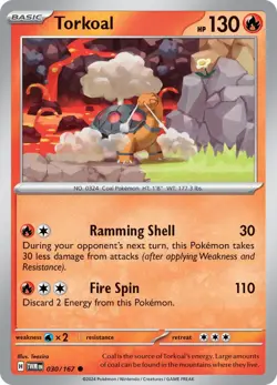 Torkoal - 030/167 TWM 030/167 Pokemon SV06: Twilight Masquerade Common Normal... - Image 1
