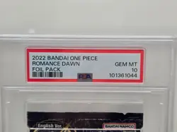 PSA 10 GEM MT One Piece English Ver. 2022 OP 01 ROMANCE DAWN FOIL PACK Card Game - Image 2