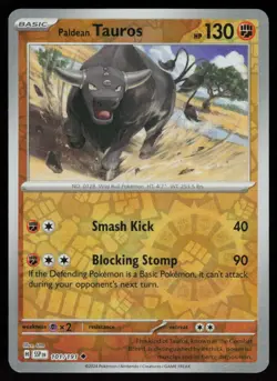 Paldean Tauros 101/191 Uncommon Surging Sparks Pokemon Reverse Holo Near Mint - Image 1