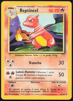 Carte Pokemon Reptincel 24/102 Set de base Francais - Image 1