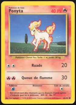 Carte Pokemon Ponyta 60/102 Set de base Francais - Image 1