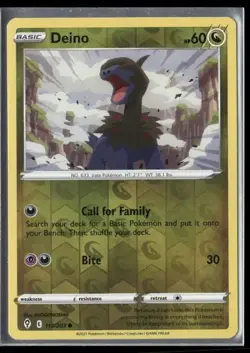 2021 Evolving Skies Set Pokemon Card 113 Deino Reverse Foil NM - Image 1