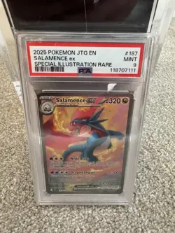 Pokemon TCG Salamence EX Full Art Card PSA 9 Mint, Journey Together 187/159 - Image 1