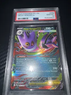Mega Gengar ex PSA 10 English Pokemon Card 056/094 Phantasmal Flames 2025 UR - Image 1
