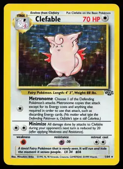 Clefable 1/64 Unlimited Holo Rare Jungle Pokemon Card - Image 1