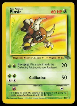 Pinsir 25/64 Unlimited Rare Jungle Pokemon Card - Image 1
