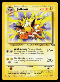 Jolteon 20/64 Unlimited Rare Jungle Pokemon Card - Image 1