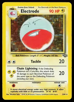Electrode 2/64 Unlimited Holo Rare Jungle Pokemon Card - Image 1