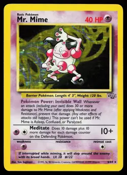 Mr. Mime 6/64 Unlimited Holo Rare Jungle Pokemon Card - Image 1