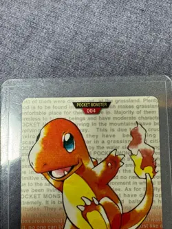 1996 Bandai Carddass Pocket Monsters Japanese Red #004 Charmander - Image 3