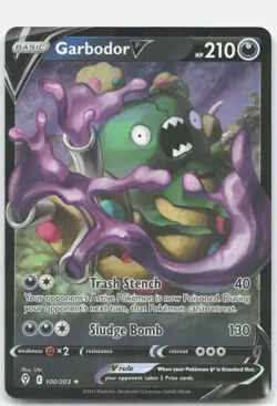 Garbodor V 100/203 Holo V Rare Evolving Skies Pokemon Near Mint - Image 1