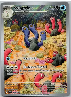Wugtrio 224/091 Illustration Rare Paldean Fates Pokemon NM - Image 1