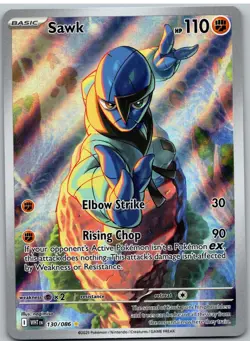 Sawk 130/086 Illustration Rare White Flare Pokemon NM - Image 1