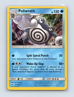 Poliwrath 32/149 Holo Holo Rare SM Base Set Pokemon Holo Lightly Played - Image 1