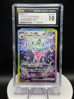CGC Gem Mint 10 Espeon ex SAR Terastal Festival 211/187 sv8a Japanese Pokemon - Image 1