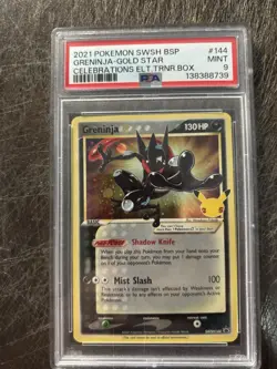 Pokemon TCG Greninja Star Gold Star SWSH144 Holo Promo PSA 9 English 2021 - Image 1