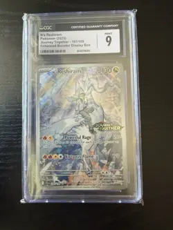 2025 Pokemon Journey Together N's Reshiram 167/159 Illustration Rare CGC 9 TCG - Image 1