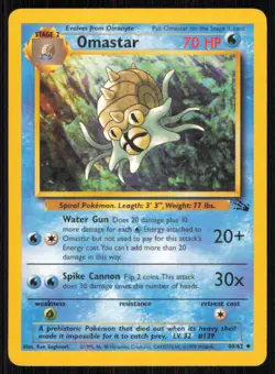 Omastar 40/62 Uncommon Fossil Pokemon Unlimited Lightly Played - Image 1