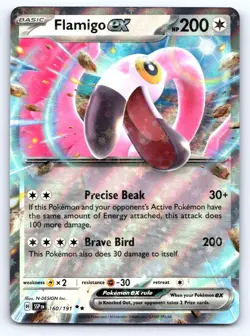 Flamigo ex 160/191 Double Rare Surging Sparks Pokemon Near Mint - Image 1