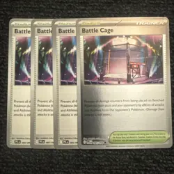 4x Battle Cage 085/094 Phantasmal Pokemon TCG Playset 1 Reverse Holo 3 Base NM - Image 1