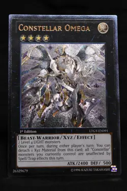 Constellar Omega 1st Edition LTGY-EN091 LP Ultimate Rare Holo Yugioh Card - Image 1