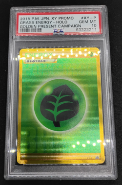 Pokemon PSA 10 GEM MINT Grass Energy Japanese Promo Secret Rare Gold Card XY-P - Image 1